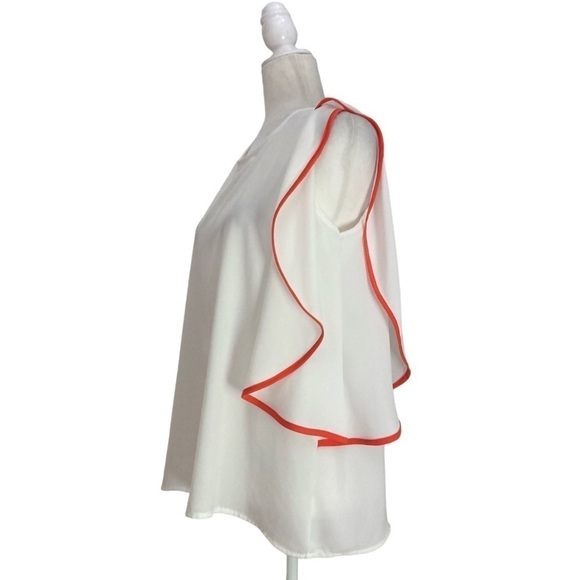 Enhle’ Milano Contrast Trim Detail Sleeveless Tunic Blouse - Picture 3 of 8